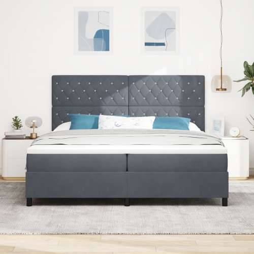 Box Spring Krevet s Madracem Tamno Sivi 200x200 cm Baršun Cijena