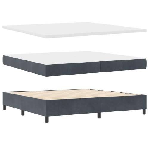Box Spring Krevet s Madracem Tamno Sivi 200x200 cm Baršun Cijena