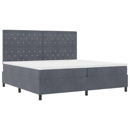 Box Spring Krevet s Madracem Tamno Sivi 200x200 cm Baršun Cijena