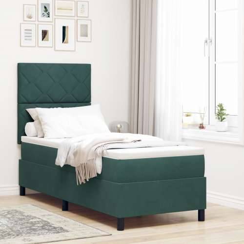 Box Spring Krevet s Madracem Tamno Zelena 80x200 cm Baršun Cijena