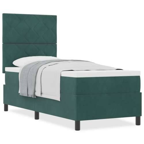 Box Spring Krevet s Madracem Tamno Zelena 80x200 cm Baršun Cijena