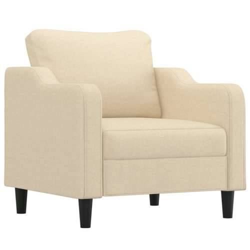 4-dijelni set sofa s jastucima krem od tkanine - Krema s jastučićima i tabureom Cijena