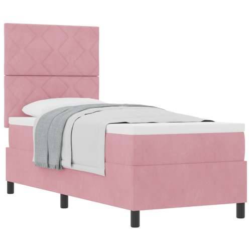 Box Spring Krevet s Madracem Ružičasti 80x200 cm Baršun Cijena
