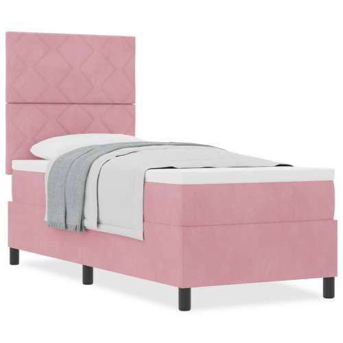 Box Spring Krevet s Madracem Ružičasti 80x200 cm Baršun Cijena