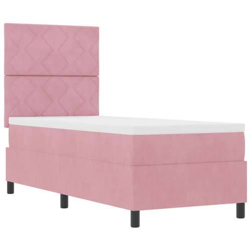 Box Spring Krevet s Madracem Ružičasti 80x200 cm Baršun Cijena