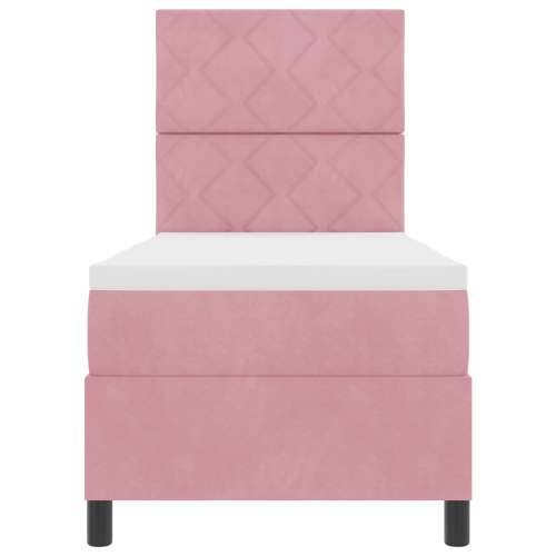 Box Spring Krevet s Madracem Ružičasti 80x200 cm Baršun Cijena
