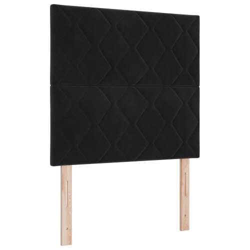 Box Spring Krevet s Dušekom Crni Jednostruki Baršun Cijena