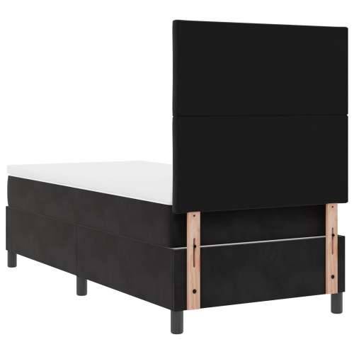 Box Spring Krevet s Dušekom Crni Jednostruki Baršun Cijena