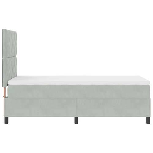 Box Spring Krevet s Madracem Svjetlosiva 90x200 cm Baršun Cijena