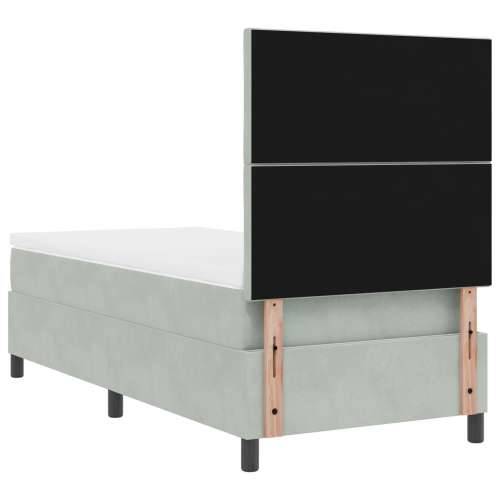 Box Spring Krevet s Madracem Svjetlosiva 90x200 cm Baršun Cijena