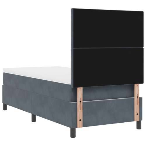 Krevet s oprugom i madracem Tamno siva 90x200 cm Baršun Cijena
