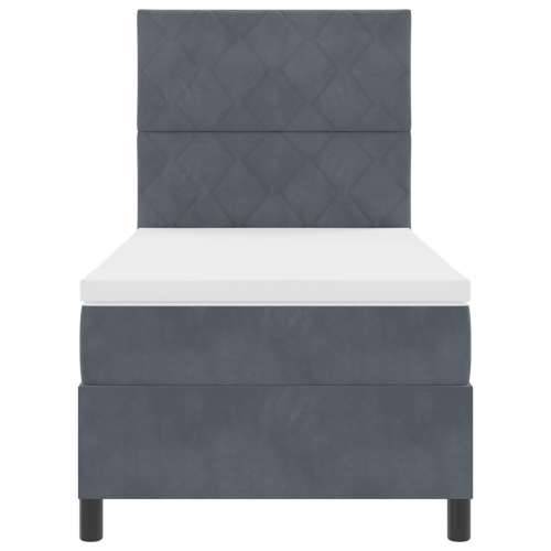 Box Spring Krevet s Madracem Tamno Siva 100x200 cm Baršun Cijena
