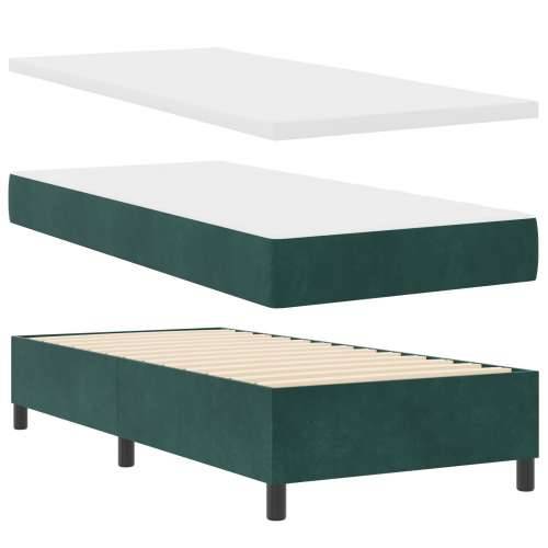Krevet s box springom i madracem tamnozelene boje 100x200 cm od baršuna Cijena