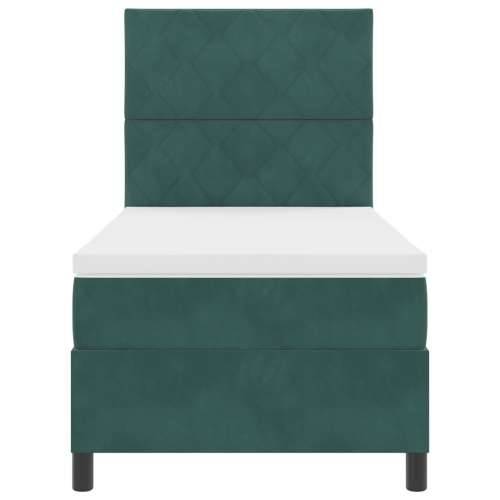 Krevet s box springom i madracem tamnozelene boje 100x200 cm od baršuna Cijena