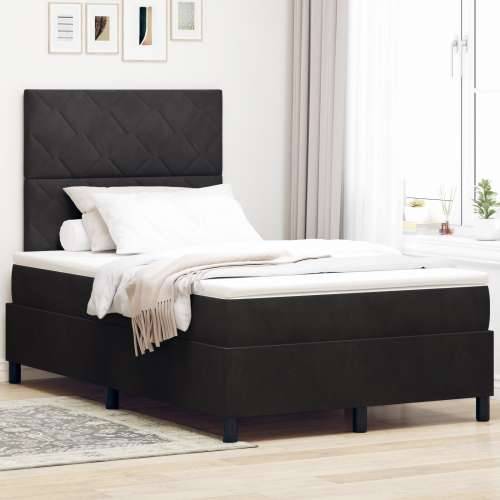 Box Spring krevet s madracem Crna 120x200 cm Baršun Cijena