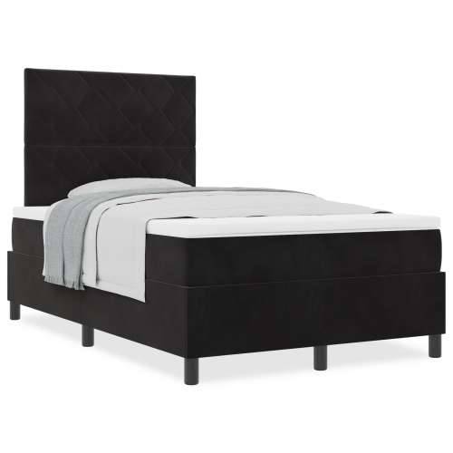 Box Spring krevet s madracem Crna 120x200 cm Baršun Cijena