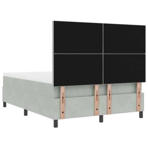 Krevet s uzglavljem i madracem Svijetlosiva 140x190 cm Baršun Cijena