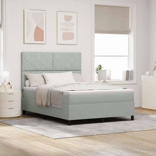 Box Spring Krevet s Madracem Svjetlosiva 160x200 cm Baršun Cijena