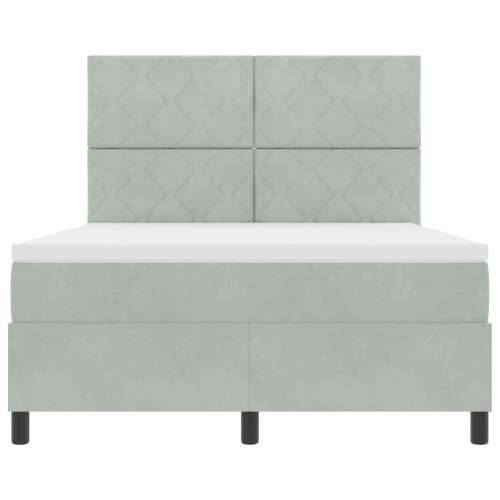 Box Spring Krevet s Madracem Svjetlosiva 160x200 cm Baršun Cijena
