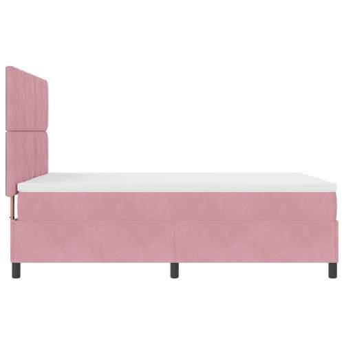 Box Spring Krevet s Madracem Ružičasta 160x200 cm Baršun Cijena