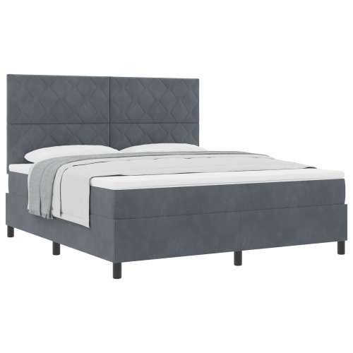 Box Spring Krevet s madracem Tamno siva Super King Baršun Cijena