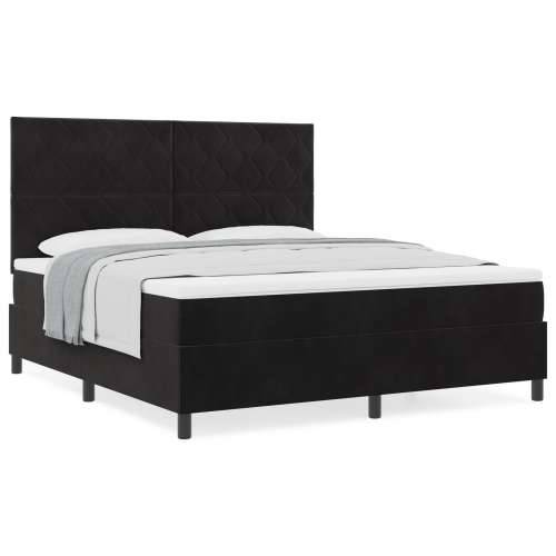 Box Spring krevet s madracem crni super king baršun Cijena