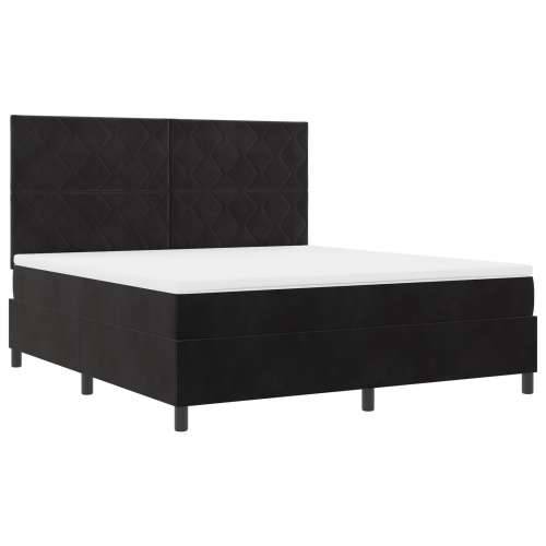 Box Spring krevet s madracem crni super king baršun Cijena