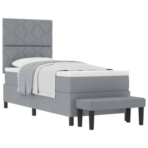 Box Spring Krevet s madracem i klupom svijetlo siva 80x200 cm tkanina Cijena