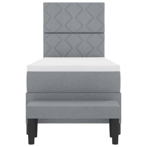 Box Spring Krevet s madracem i klupom svijetlo siva 80x200 cm tkanina Cijena