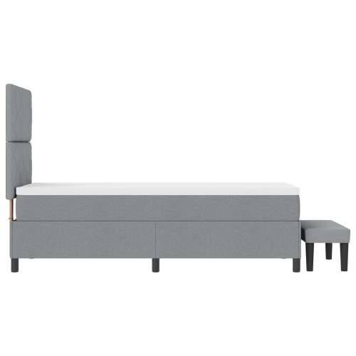 Box Spring Krevet s madracem i klupom svijetlo siva 80x200 cm tkanina Cijena