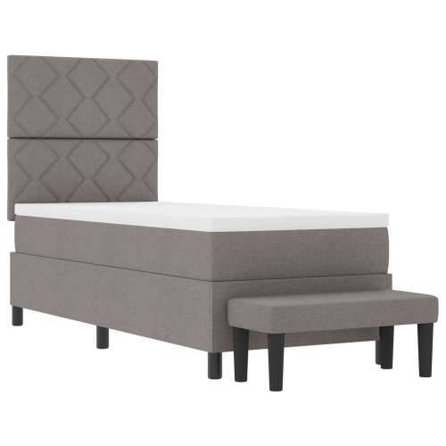 Kutija za madrac s madracem i klupom taupe 80x200 cm Tkanina Cijena