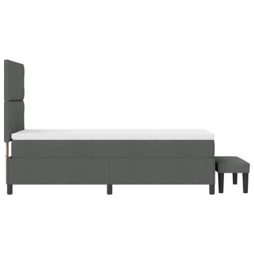 Krevet s boxspringom s madracem i klupom tamno sivi 90x190 cm Tkanina Cijena