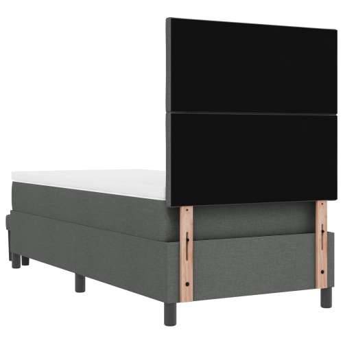 Krevet s boxspringom s madracem i klupom tamno sivi 90x190 cm Tkanina Cijena