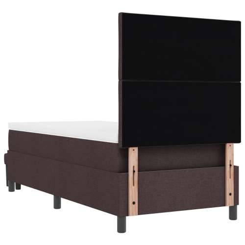 Box Spring Krevet s Madracem & Klupom Tamnosmeđa 90x190 cm Tkanina Cijena