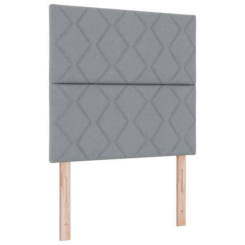 Krevet s box springom s madracem i klupicom svijetlo sivi 90x200 cm tkanina Cijena