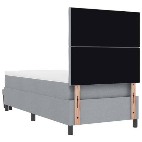 Krevet s box springom s madracem i klupom svijetlo sive boje 100x200 cm tkanina Cijena
