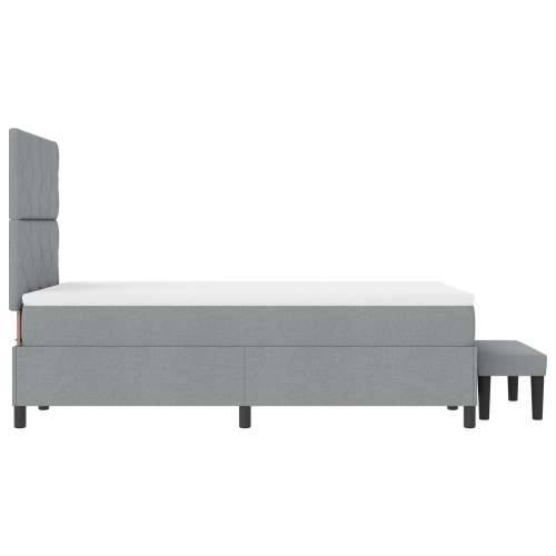 Krevet s box springom s madracem i klupom svijetlosiva 120x190 cm tkanina Cijena