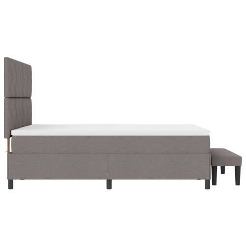 Krevet s podlogom s madracem i klupom taupe 140x190 cm tkanina Cijena