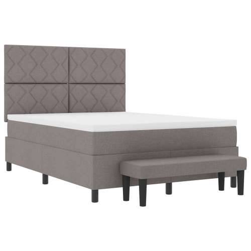 krevet s kutijom s madracem i klupom taupe 140x200 cm tkanina Cijena