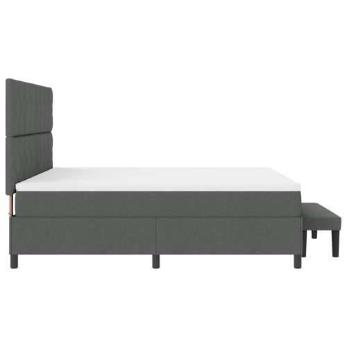 Krevet s box springom s madracem i klupom tamnosiva 180x200 cm tkanina Cijena