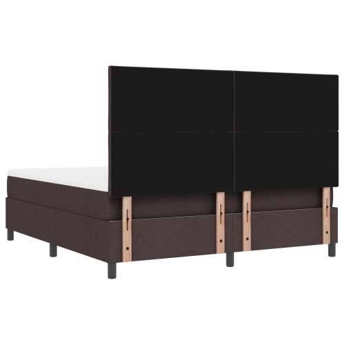 Krevet s box springom s madracem i klupom tamnosmeđa 180x200 cm tkanina Cijena