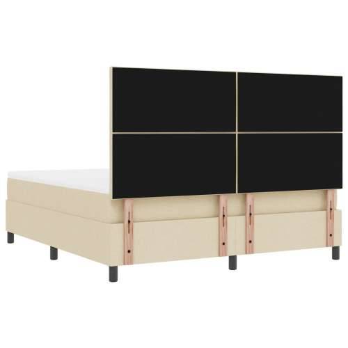 Box Spring Krevet s Madracem & Klupom Krem 180x200 cm Tkanina Cijena