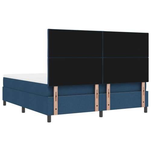 Krevet s box springom s madracem i klupom, plavi, 180x200 cm, tkanina Cijena
