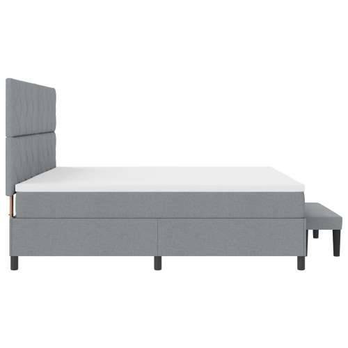 Box Spring krevet s madracem i klupom svjetlosiva 200x200 cm tkanina Cijena