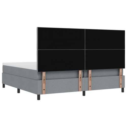 Box Spring krevet s madracem i klupom svjetlosiva 200x200 cm tkanina Cijena