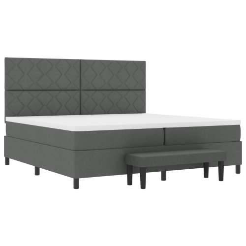 Krevet s podnicom s madracem i klupom tamno siva 200x200 cm Cijena