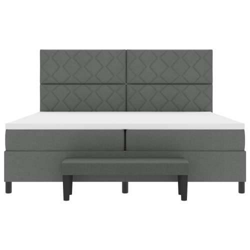 Krevet s podnicom s madracem i klupom tamno siva 200x200 cm Cijena