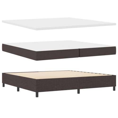Krevet s box springom s madracem i klupom tamnosmeđa 200x200 cm Tkanina Cijena