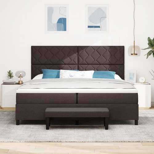 Krevet s box springom s madracem i klupom tamnosmeđa 200x200 cm Tkanina Cijena