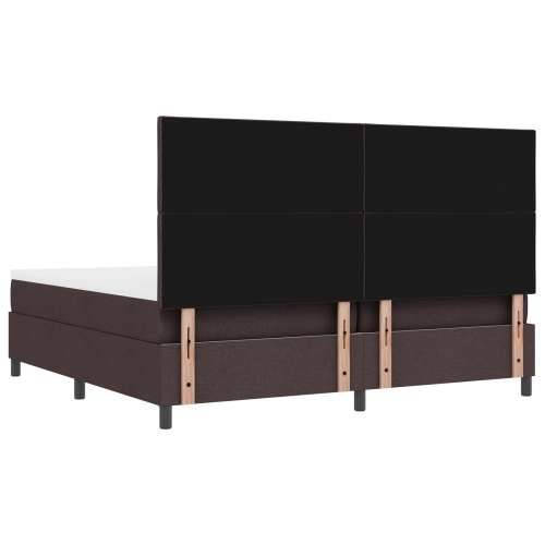 Krevet s box springom s madracem i klupom tamnosmeđa 200x200 cm Tkanina Cijena
